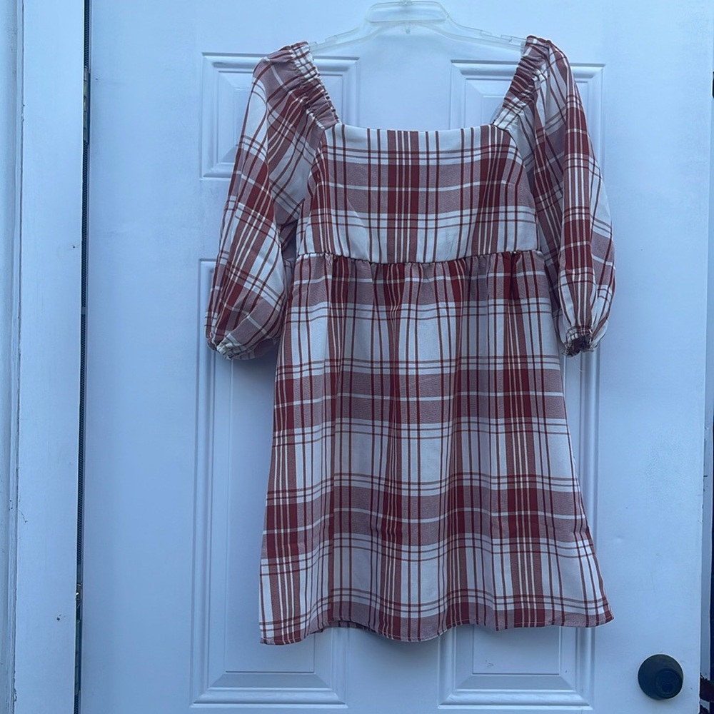 Fall plaid babydoll dress